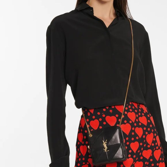 YSL Saint Laurent Jamie Cube Molly Suede Nero/Nero bag - Picture 11 of 11